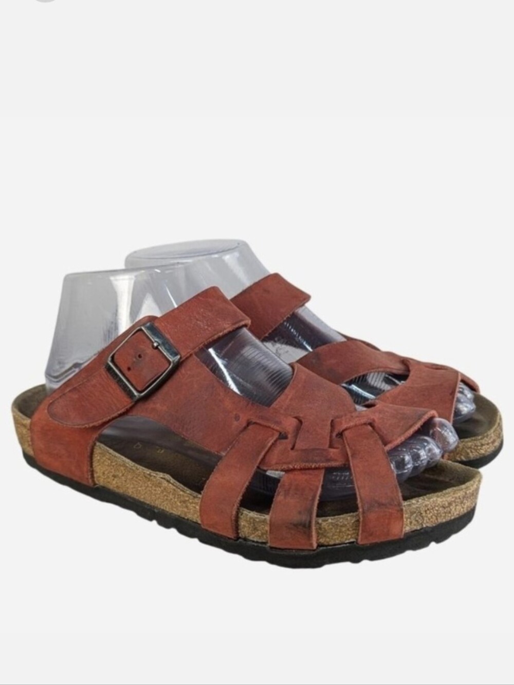 Birkenstock Pisa Strappy Buckle Leather Sandals Red EU 36 US 5-5.5